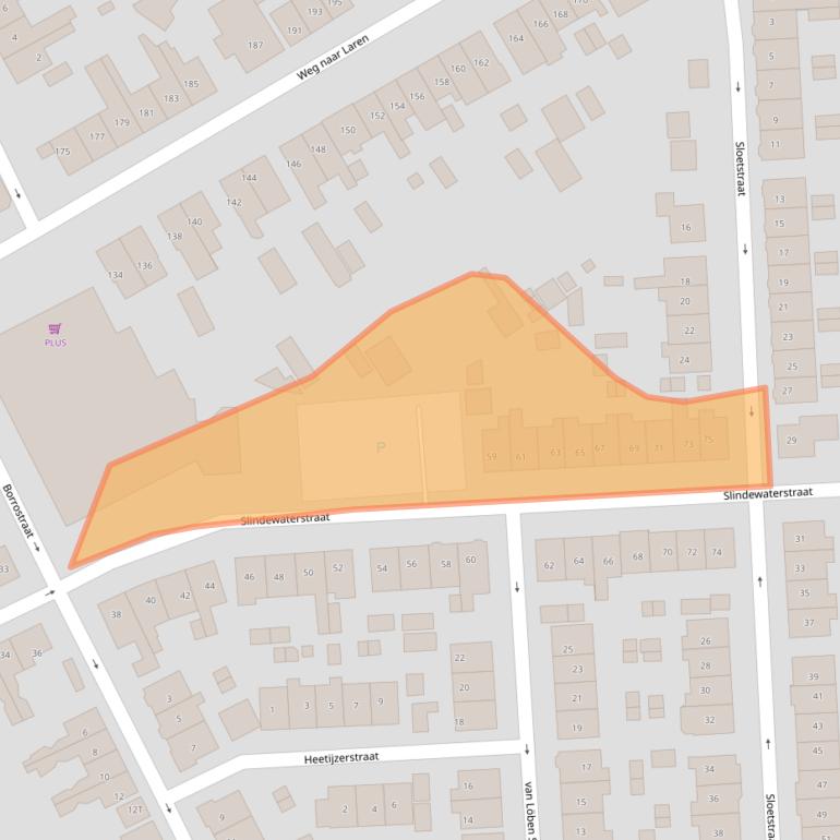 Kaart van postcodegebied 7203GP.