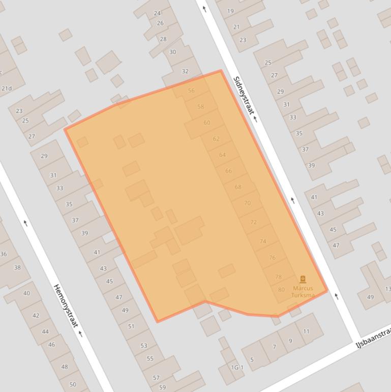 Kaart van postcodegebied 7203HC.