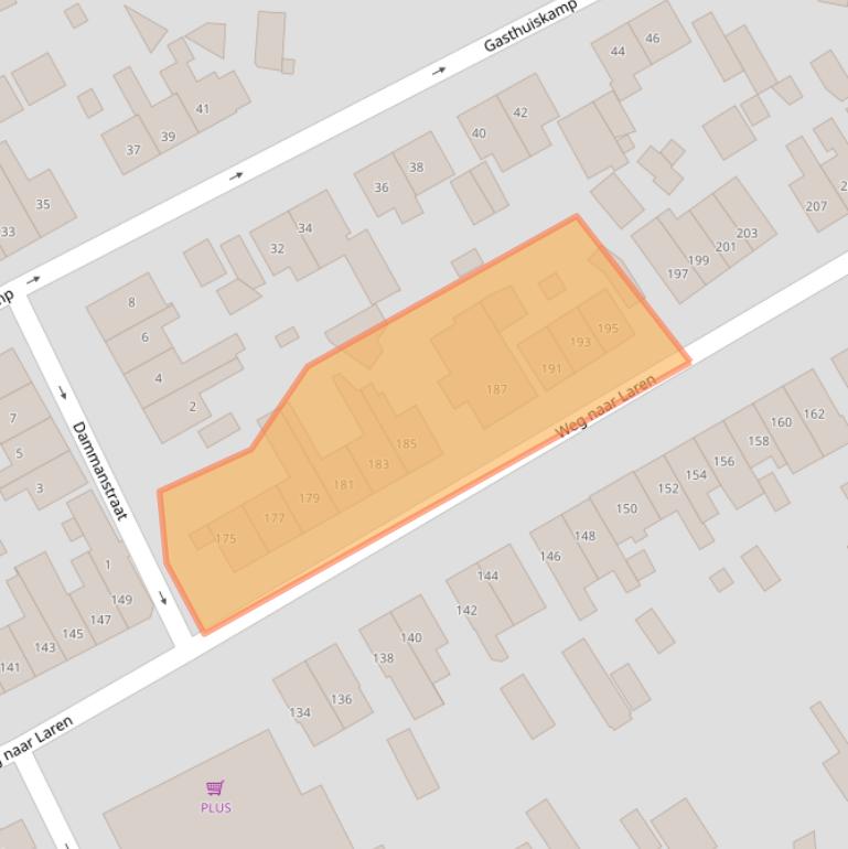 Kaart van postcodegebied 7203HJ.