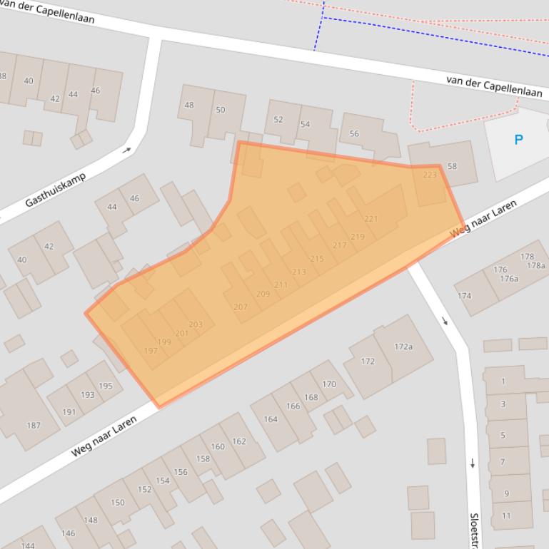 Kaart van postcodegebied 7203HK.