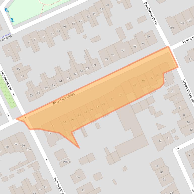 Kaart van postcodegebied 7203HN.