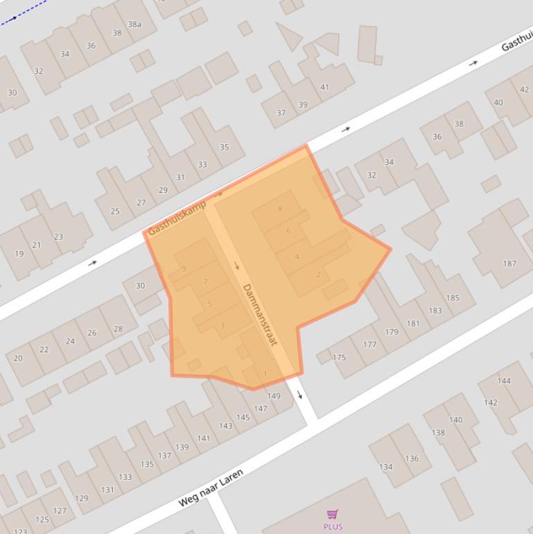 Kaart van postcodegebied 7203HT.