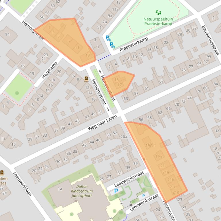 Kaart van postcodegebied 7203HV.