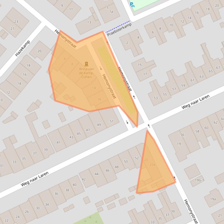 Kaart van postcodegebied 7203HX.