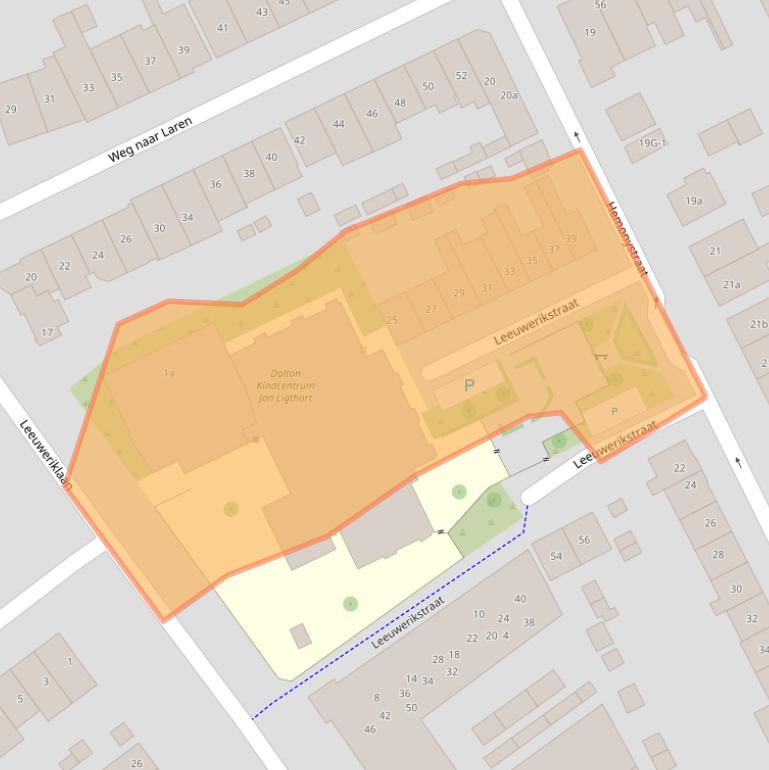 Kaart van postcodegebied 7203JB.