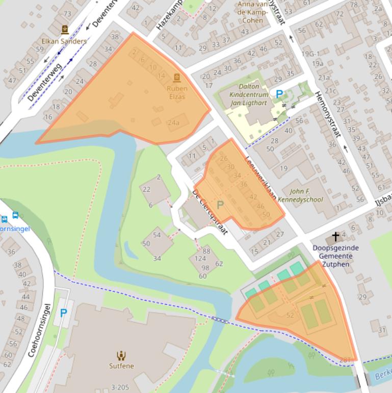 Kaart van postcodegebied 7203JE.