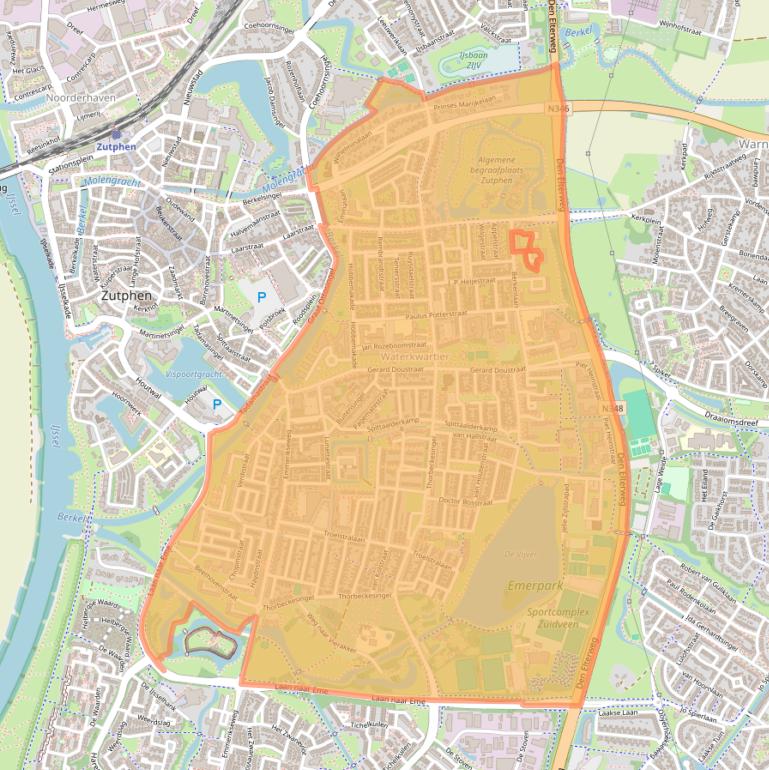 Kaart van postcodegebied 7204.