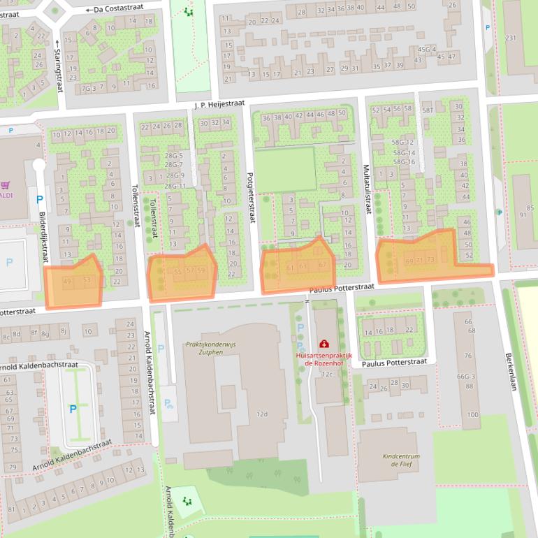 Kaart van postcodegebied 7204CR.