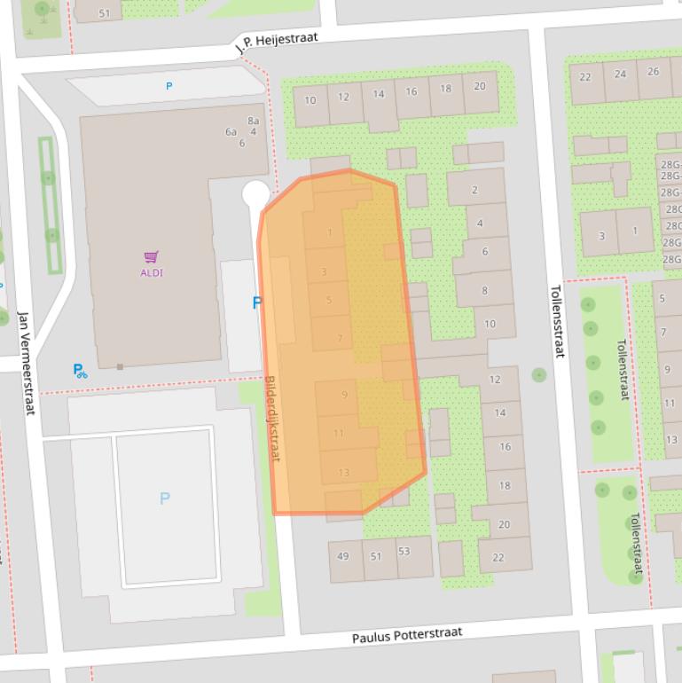 Kaart van postcodegebied 7204CW.