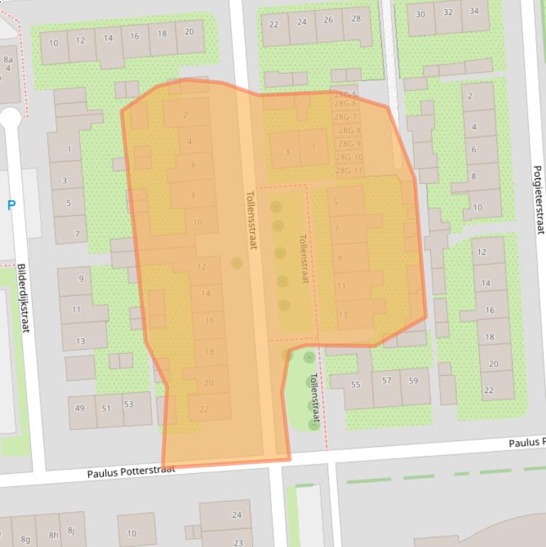 Kaart van postcodegebied 7204CX.