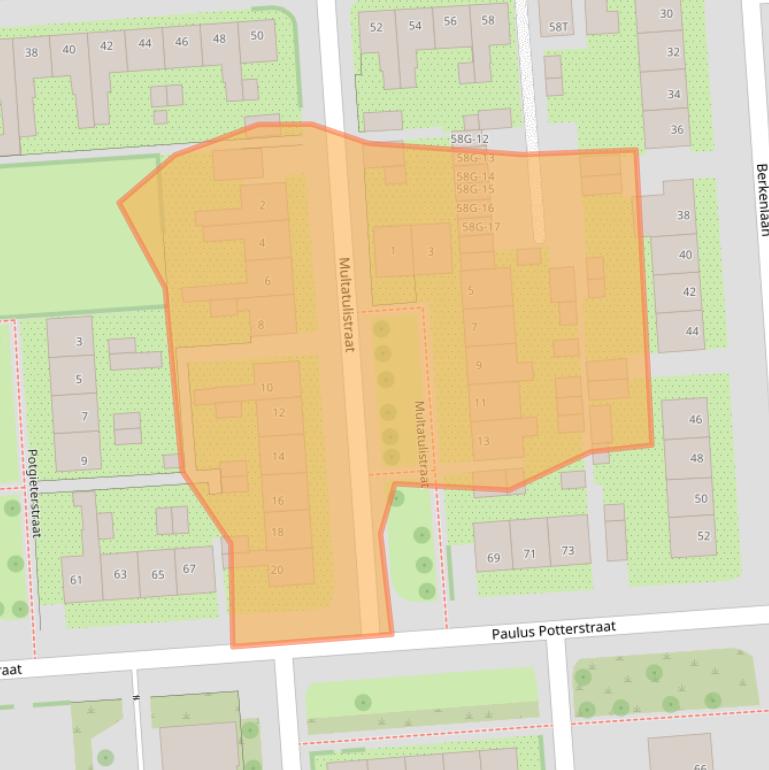 Kaart van postcodegebied 7204DA.