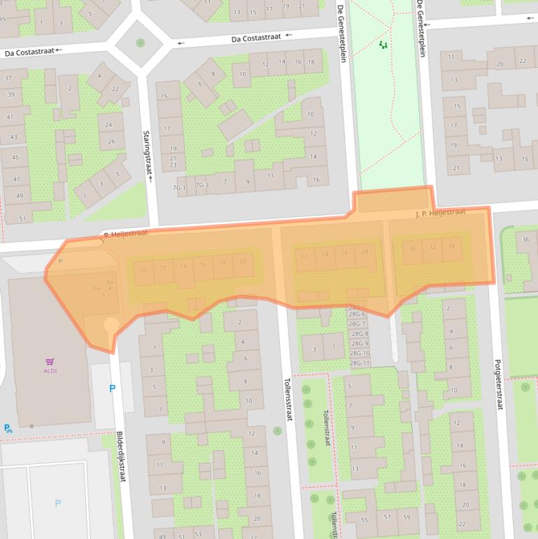 Kaart van postcodegebied 7204DC.