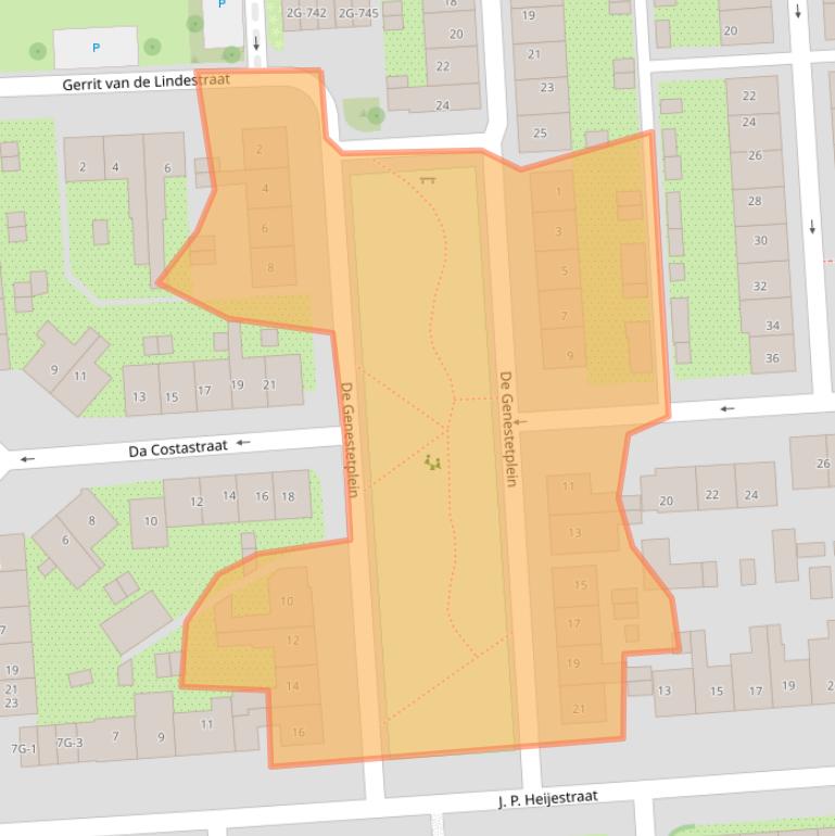 Kaart van postcodegebied 7204DE.