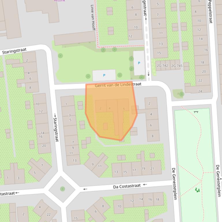 Kaart van postcodegebied 7204DH.