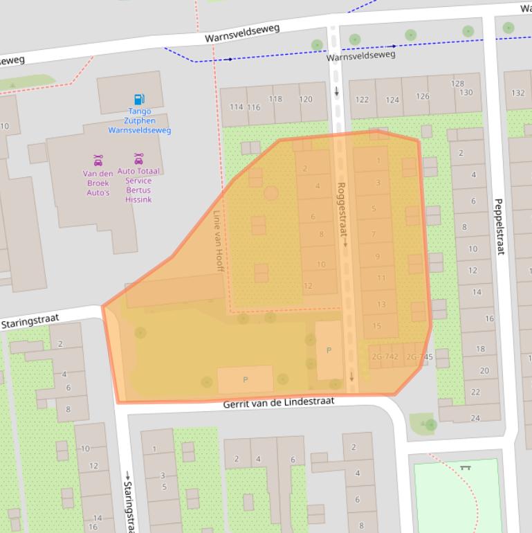Kaart van postcodegebied 7204DJ.