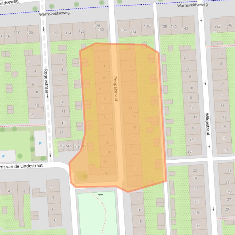 Kaart van postcodegebied 7204DK.