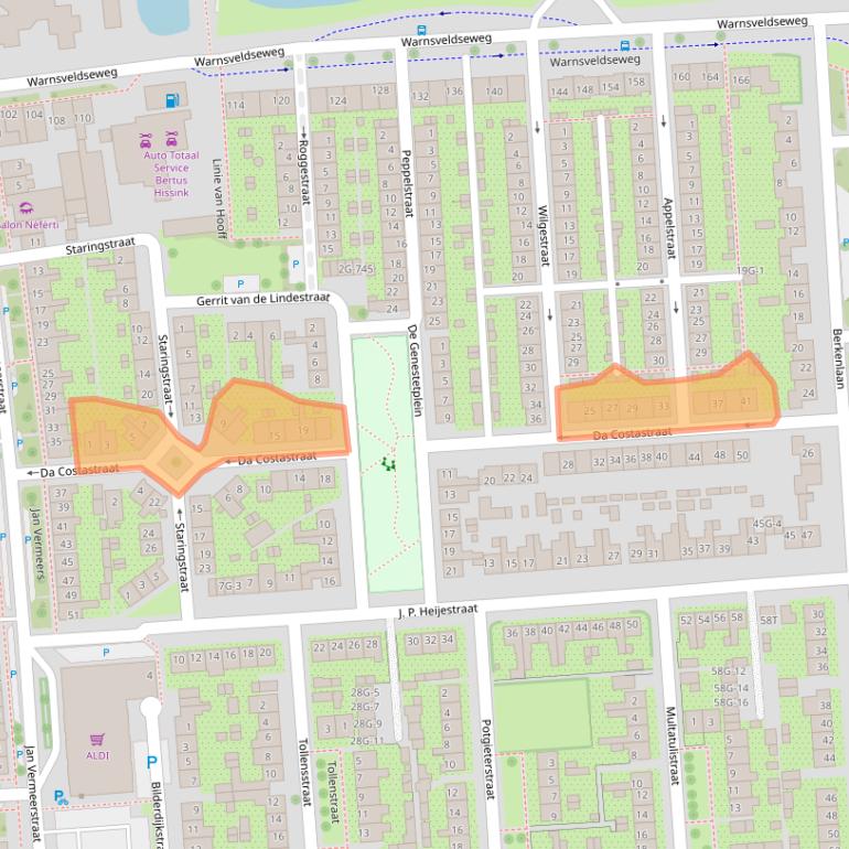 Kaart van postcodegebied 7204DL.