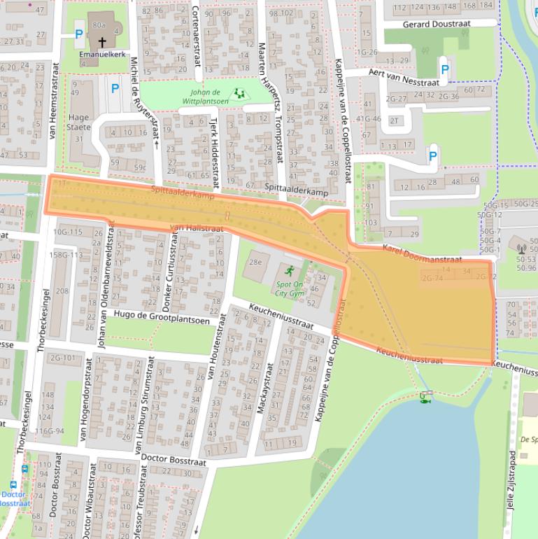 Kaart van postcodegebied 7204JJ.