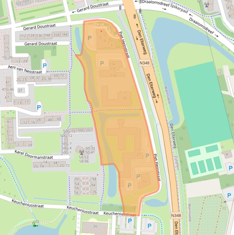 Kaart van postcodegebied 7204JN.