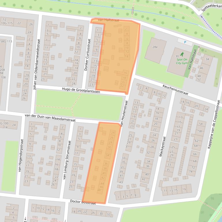 Kaart van postcodegebied 7204JW.