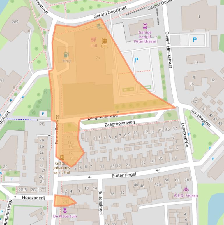 Kaart van postcodegebied 7204SB.