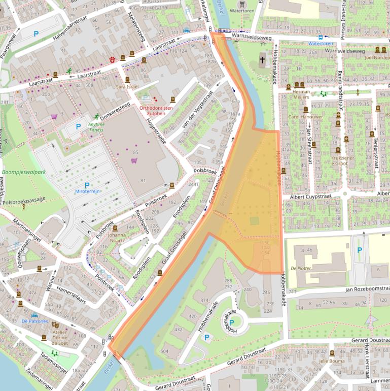 Kaart van postcodegebied 7204TA.