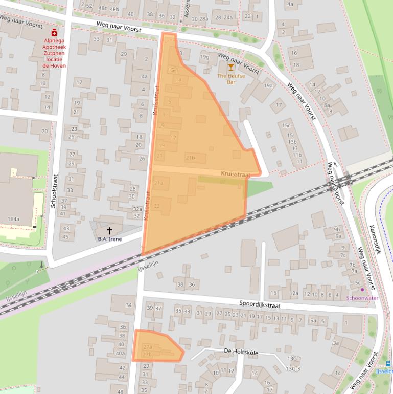 Kaart van postcodegebied 7205BE.