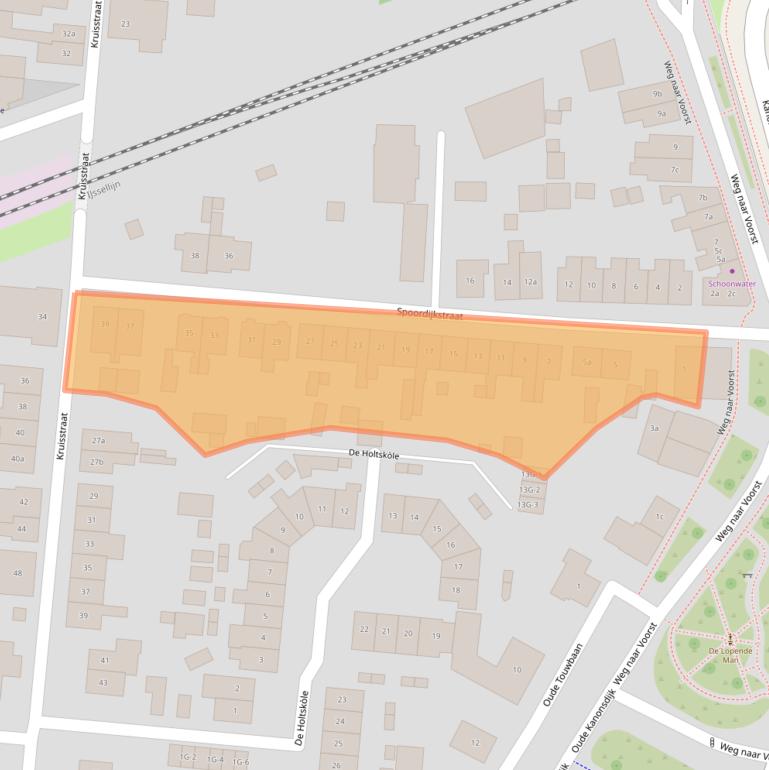 Kaart van postcodegebied 7205BK.
