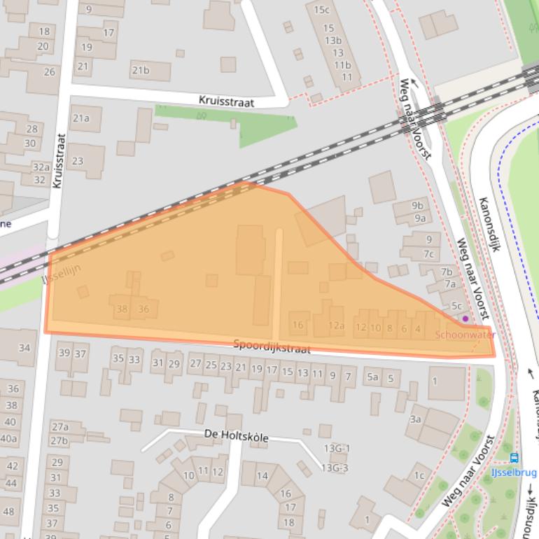 Kaart van postcodegebied 7205BL.