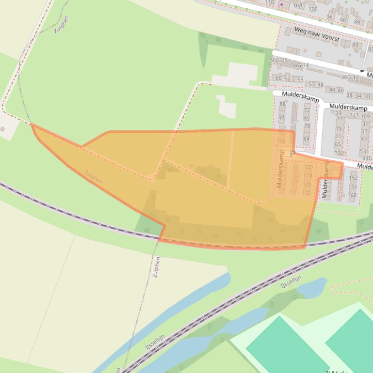 Kaart van postcodegebied 7205BX.