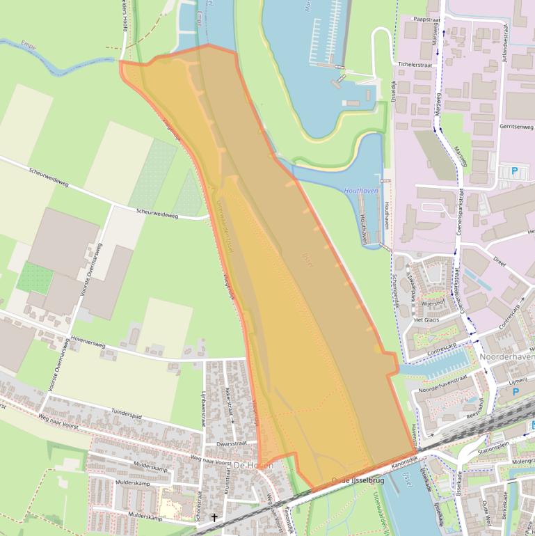 Kaart van postcodegebied 7205CJ.