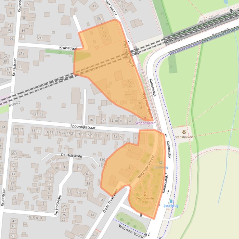 Kaart van postcodegebied 7205CK.