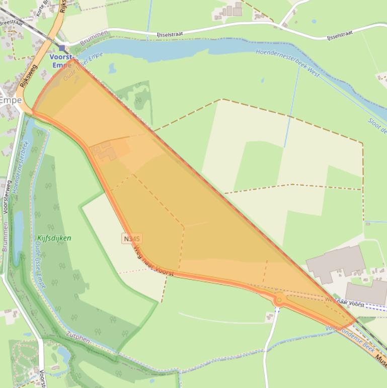 Kaart van postcodegebied 7205CZ.