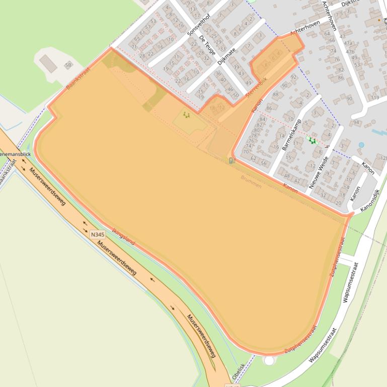 Kaart van postcodegebied 7205GA.