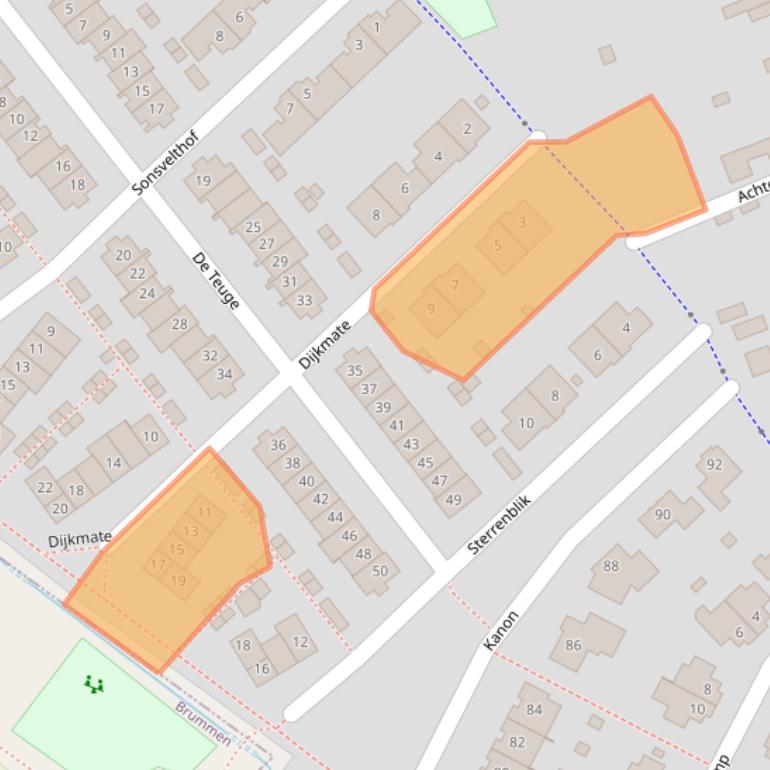 Kaart van postcodegebied 7205GE.