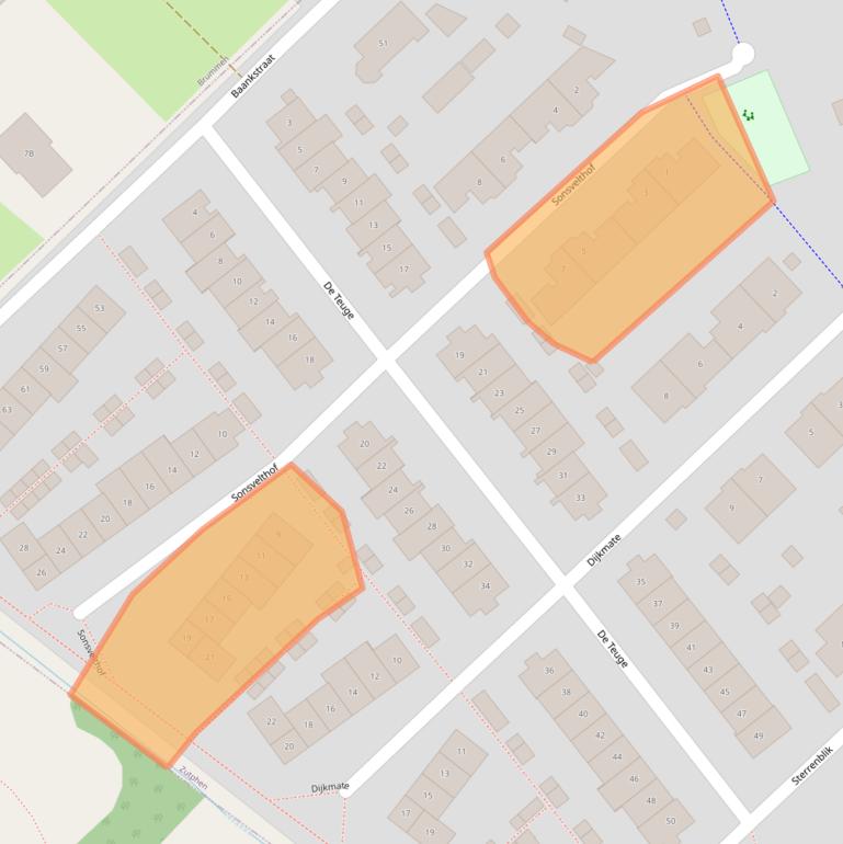 Kaart van postcodegebied 7205GH.
