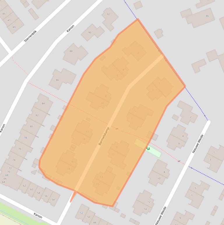 Kaart van postcodegebied 7205GJ.