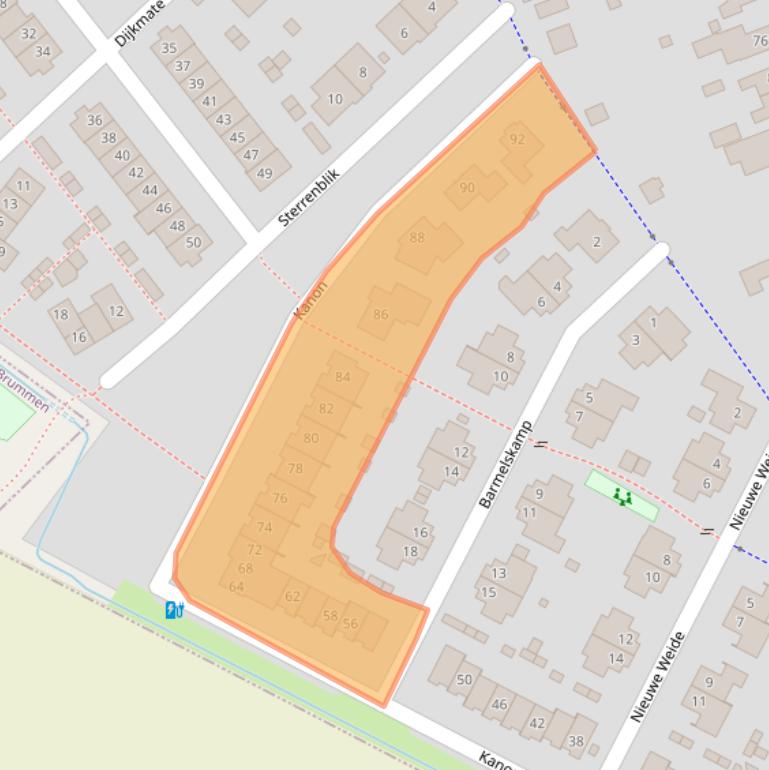 Kaart van postcodegebied 7205GM.