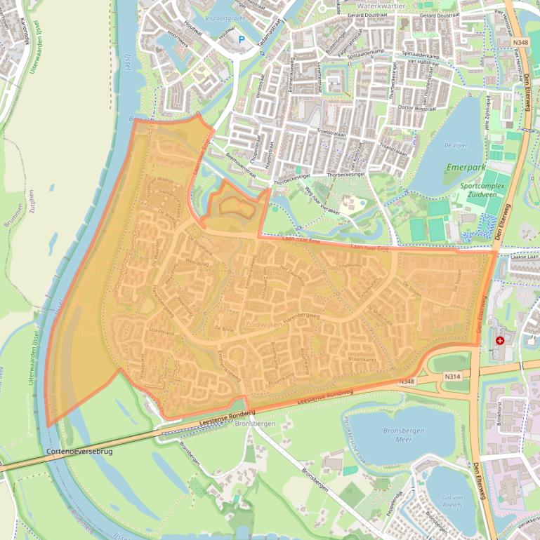 Kaart van postcodegebied 7206.