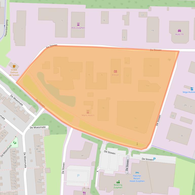 Kaart van postcodegebied 7206AX.