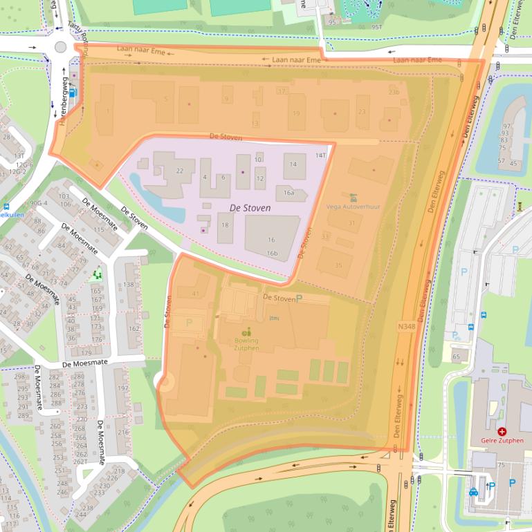 Kaart van postcodegebied 7206AZ.