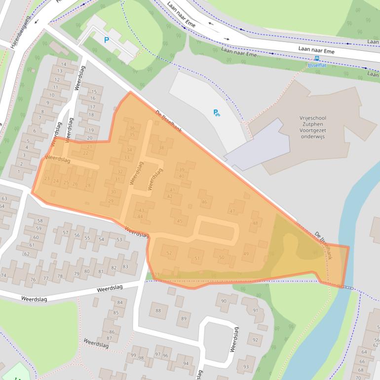 Kaart van postcodegebied 7206BS.
