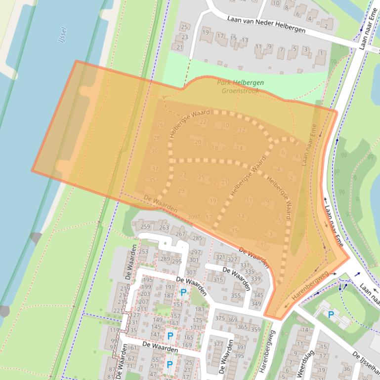 Kaart van postcodegebied 7206DL.