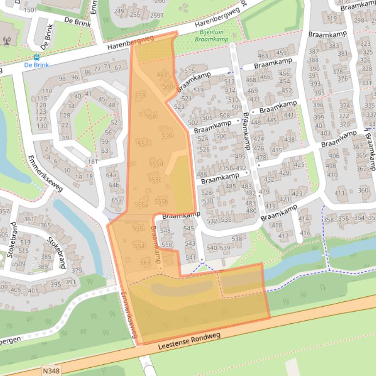 Kaart van postcodegebied 7206JC.