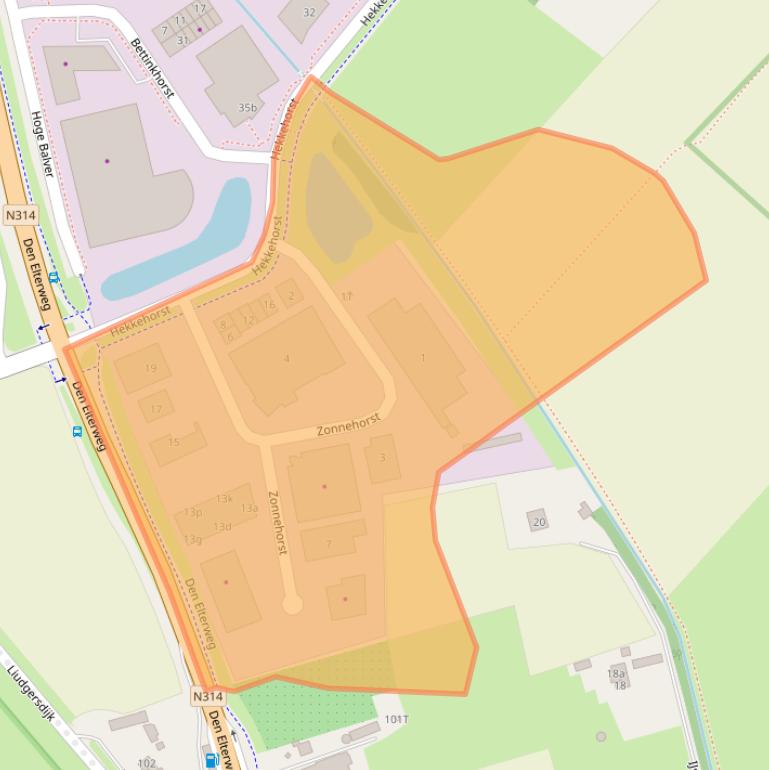 Kaart van postcodegebied 7207BT.