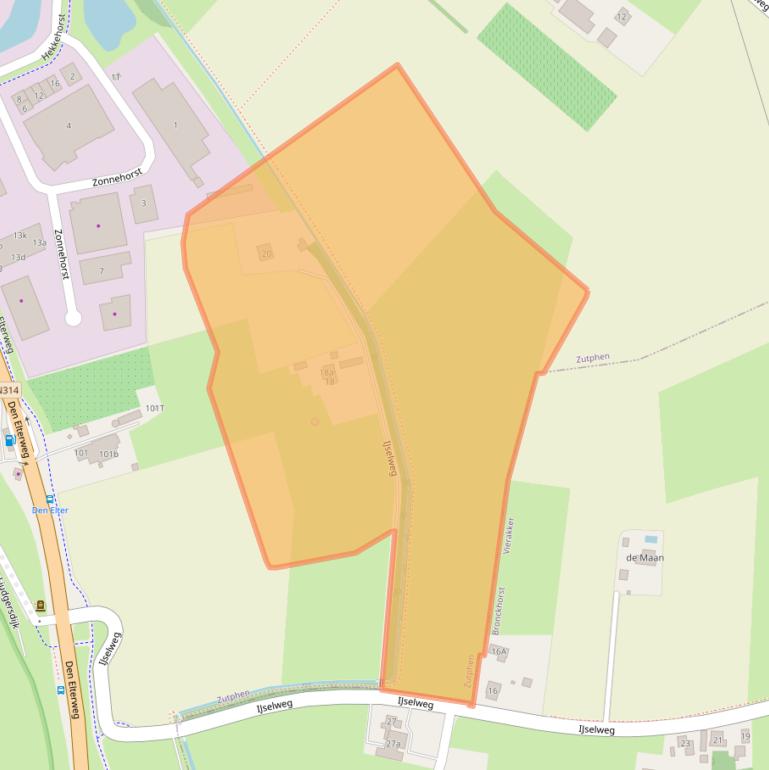 Kaart van postcodegebied 7207DJ.