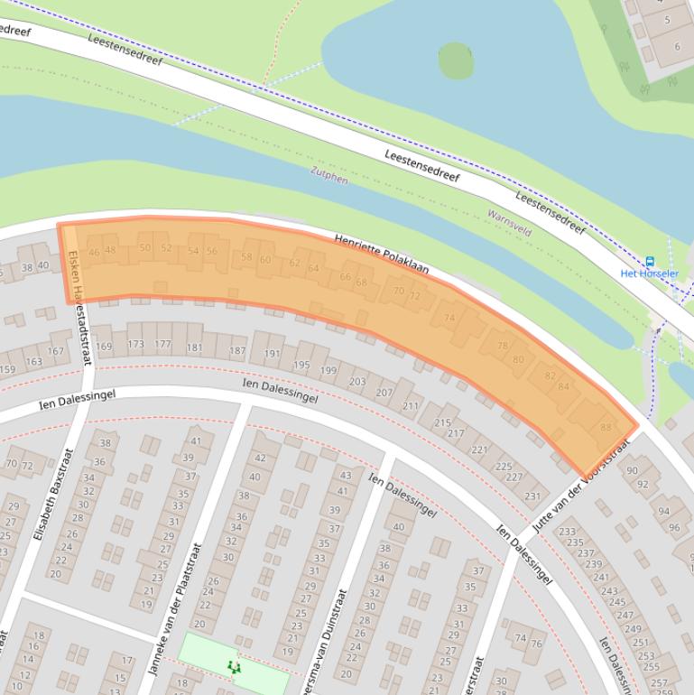 Kaart van postcodegebied 7207HP.