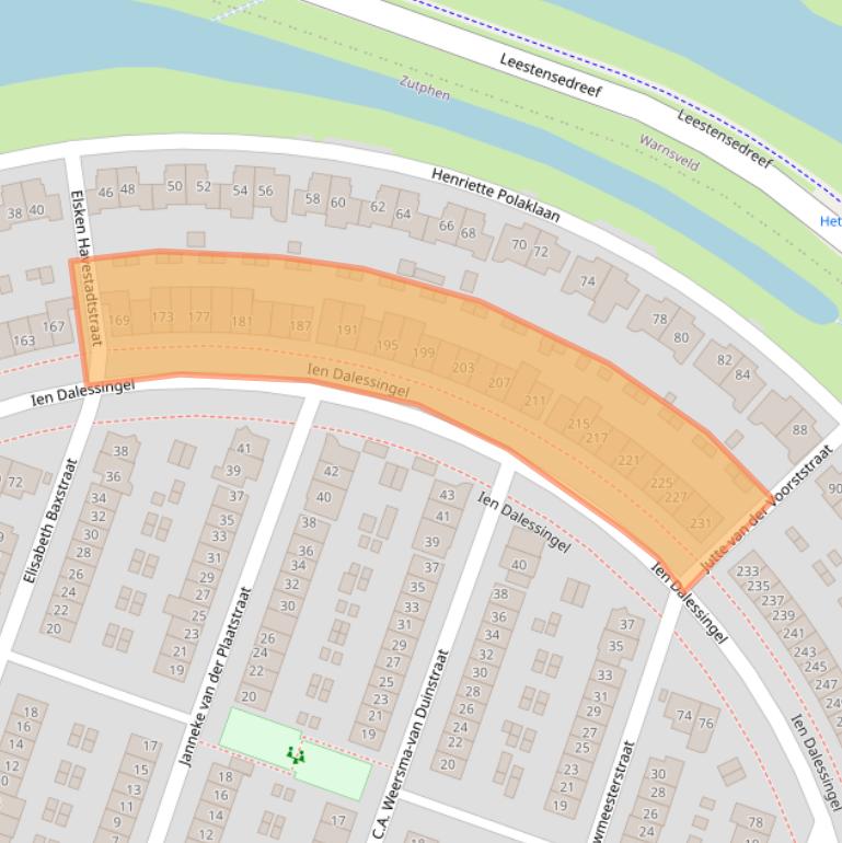 Kaart van postcodegebied 7207LD.