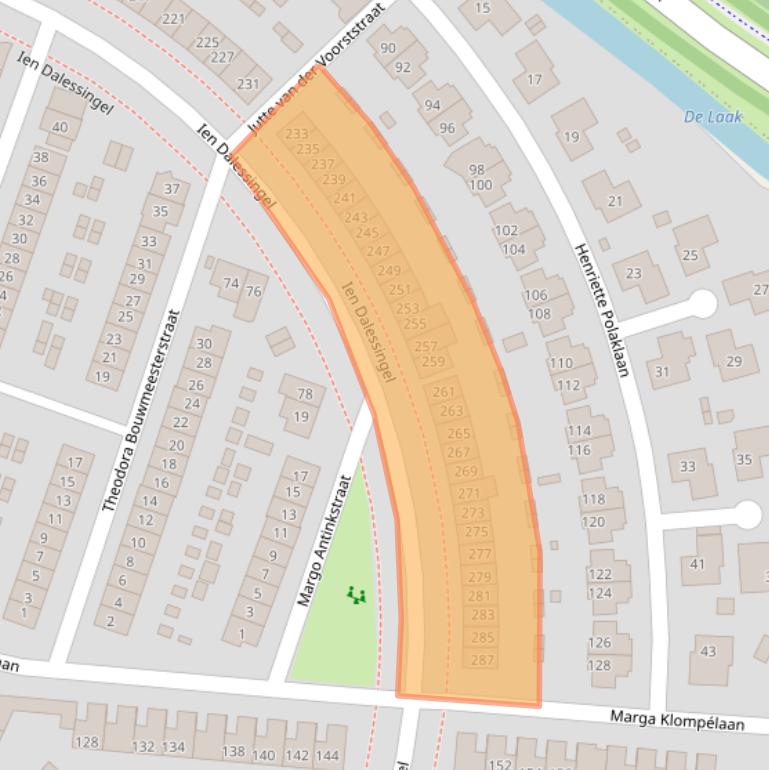Kaart van postcodegebied 7207LE.