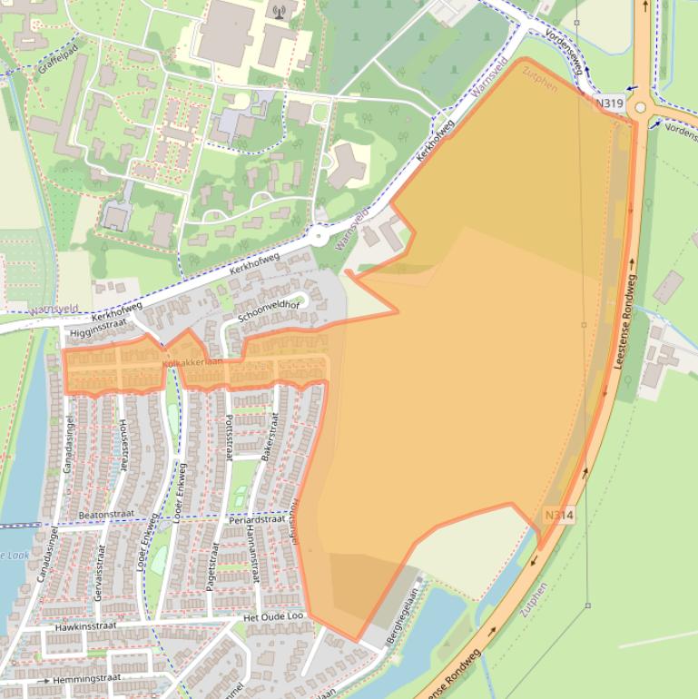 Kaart van postcodegebied 7207RZ.